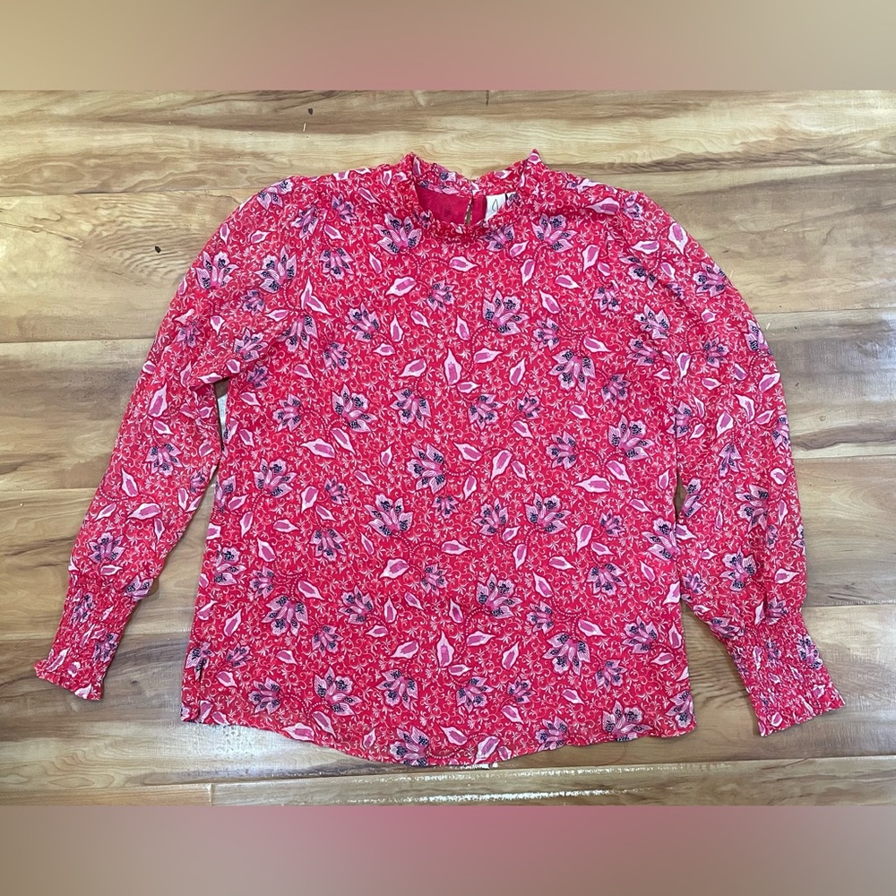 Joie Pink Floral Long Sleeve Blouse - Size Medium